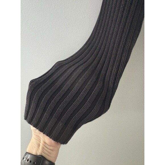 Vintage Illig Sweater Womens Large Black Turtle Neck Wide Cable Knit Thick - Picture 5 of 16